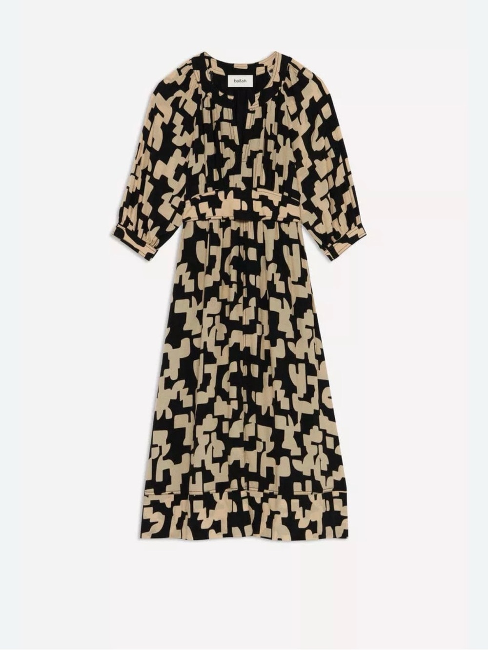 BA&SH Paula Print Midi Dress
